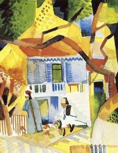 Courtyard of a Villa at St. Germain by August Macke