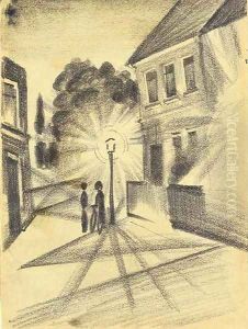 Strassenbild am Abend II by August Macke