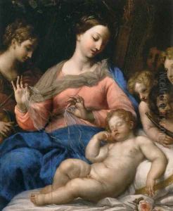 The Sleep of the Infant Jesus, with Musician Angels by Carlo Maratti