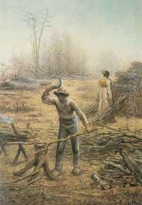 Bucheron Preparant Des Fagots