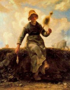 A fiadeira by Jean-Francois Millet