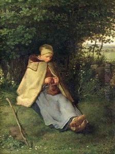 The Knitter or, The Seated Shepherdess, 1858-60