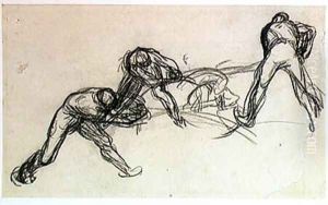 The Pit Sawyers by Jean-Francois Millet