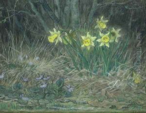 Narcissi and Violets, c.1867 by Jean-Francois Millet