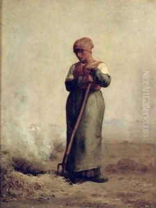 The Stubble Burner by Jean-Francois Millet