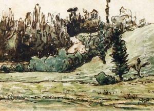 Wooded Hillside near Vichy by Jean-Francois Millet