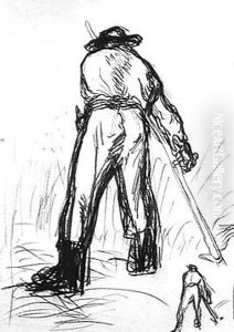 Two Reapers Seen from the Back by Jean-Francois Millet