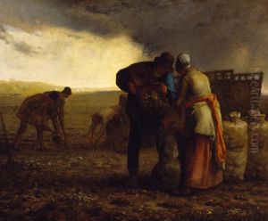 The Potato Harvest, 1855 by Jean-Francois Millet