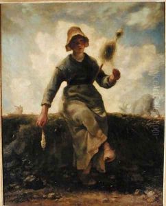 The Spinner, Goatherd of the Auvergne, 1868-69 by Jean-Francois Millet