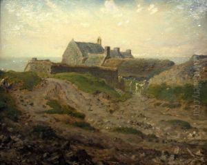 Priory at Vauville, Normandy by Jean-Francois Millet