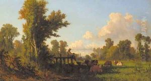 A cowherd watching over his flock in the shade by Jean-Francois Millet