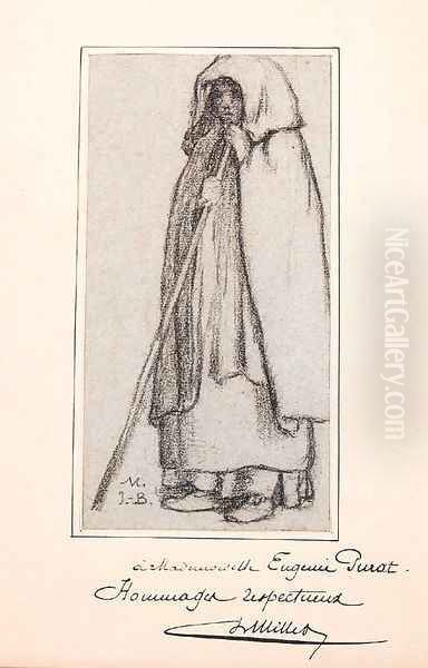 A Farmhand in a Cloak holding a Staff - view 1