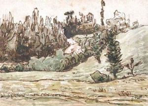 Wooded Hillside near Vichy 2 by Jean-Francois Millet