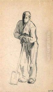 Paysan appuy sur sa bche (Peasant Leaning on a Shovel) by Jean-Francois Millet