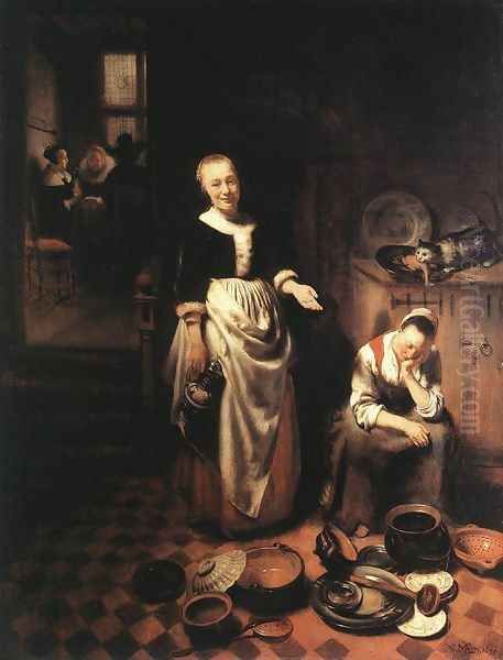 The Idle Servant 1655 by Nicolaes Maes