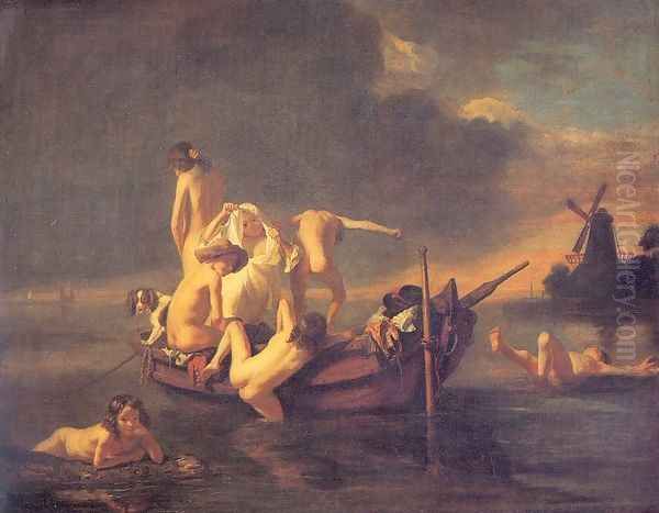 Boys Bathing (Attributed to Maes) - view 1