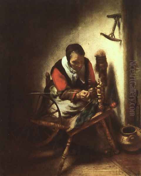 A Woman Spinning 1655 - view 1