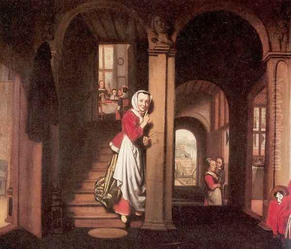 The Eavesdropper 1657 by Nicolaes Maes