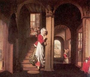 The Eavesdropper 1657 by Nicolaes Maes