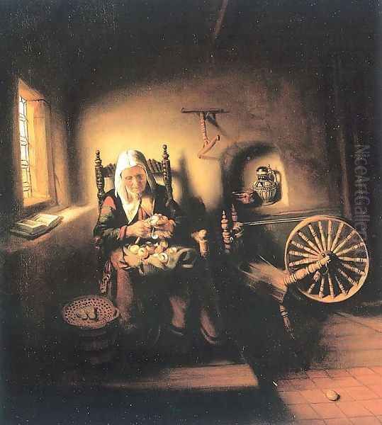 Old Woman Peeling Apples 1655 - view 1