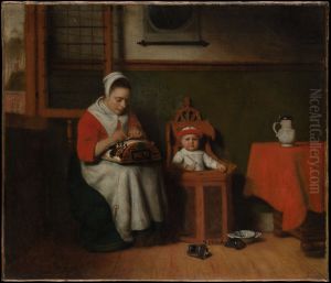 The Lacemaker 1650s by Nicolaes Maes