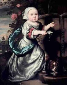 Young girl at a fountain 1662 by Nicolaes Maes