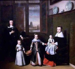 Interior with a Dordrecht Family by Nicolaes Maes