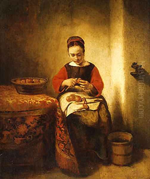 Young Girl Peeling Apples ca 1655 - view 1