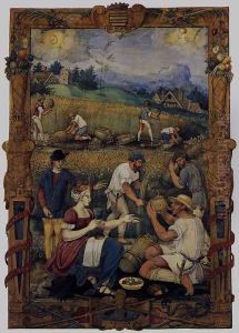 August from an Book of Hours by French Miniaturist