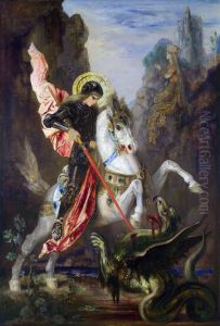 Saint George and the Dragon 1870-89 by Gustave Moreau