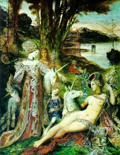 The Unicorns 1887-88 by Gustave Moreau