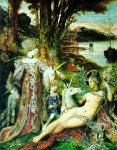 The Unicorns 1887-88 by Gustave Moreau