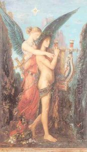 Hesiod and the Muse 1891 by Gustave Moreau