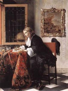 Man Writing a Letter 1662-65 by Gabriel Metsu