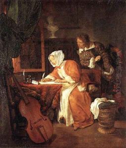 The Letter-Writer Surprised c. 1662 by Gabriel Metsu