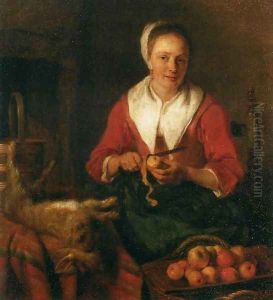 Woman Peeling an Apple by Gabriel Metsu