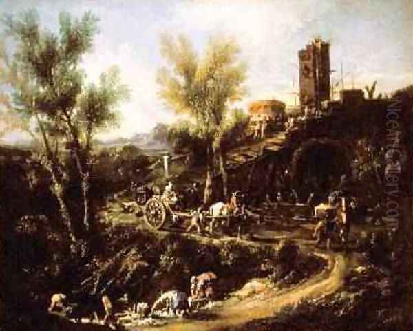 Landscape with Gypsies and Washerwoman 1705-10 2 - view 1