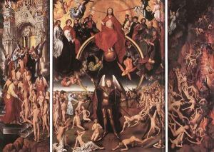 Last Judgment Triptych (open) 1467-71 by (manner of) Memling, Hans