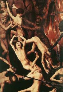 Last Judgment Triptych (detail-9) 1467-71 by (manner of) Memling, Hans