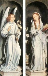 Annunciation 1467-70 by (manner of) Memling, Hans
