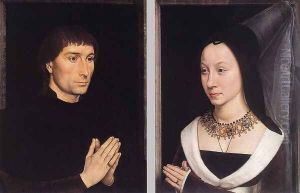 Tommaso Portinari and his Wife c. 1470 by (manner of) Memling, Hans