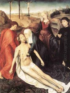 Lamentation 1475-80 by (manner of) Memling, Hans