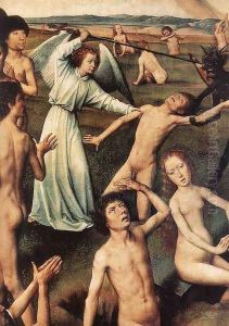 Last Judgment Triptych (detail-6) 1467-71 by (manner of) Memling, Hans