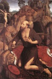 St Jerome 1485-90 by (manner of) Memling, Hans