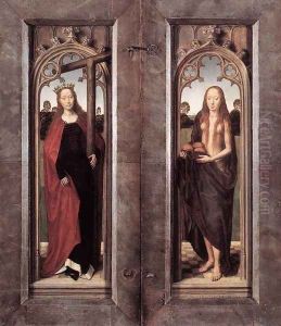 Triptych of Adriaan Reins (closed) 1480 by (manner of) Memling, Hans