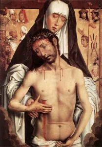 The Virgin Showing the Man of Sorrows 1475 or 1479 by (manner of) Memling, Hans
