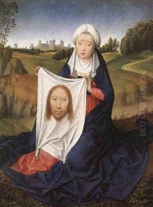 St John and Veronica Diptych (right wing) c. 1483 by (manner of) Memling, Hans