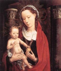 Standing Virgin and Child c. 1490 by (manner of) Memling, Hans