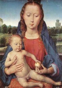 Portinari Triptych (central panel) 1487 by (manner of) Memling, Hans