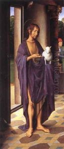 The Donne Triptych (left wing) c. 1475 by (manner of) Memling, Hans